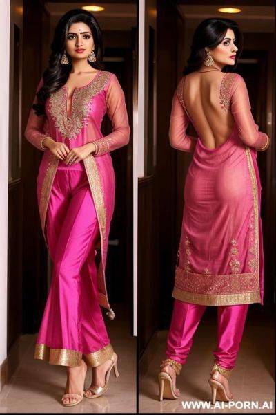 Desi woman in sal kameez and sal down upto ankle and hairy pussy flash, standing , fully naked ass flash - ai-porn.ai on pornsimulated.com