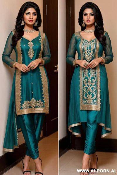 Desi woman in sal kameez and sal down upto ankle and hairy pussy flash, standing - ai-porn.ai on pornsimulated.com