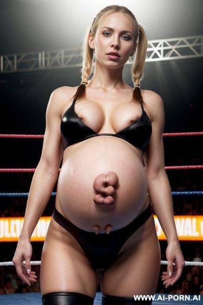 ((great quality)), sexy body, sexy face, realistic body, realistic face, ((no flaws)), realistic boobs, heavy-set boobs, topless, wrestling ring - ai-porn.ai on pornsimulated.com