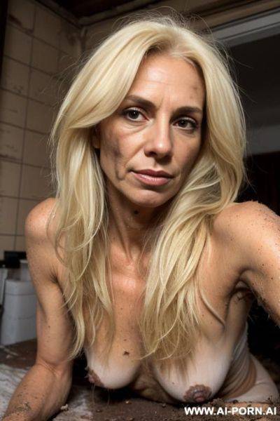 ((sexy ultra hot old mom mature attractive fifty most realistic)), (hairy armpits), very hairy pussy ((really hairy)) (((hairy more ever))) ((thick long hair on pussy)), (((super dirty body, extreme dirty, dirty face))), (extreme hairy) - ai-porn.ai on pornsimulated.com