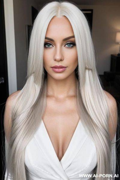 Perfect, platinum blonde, long, flowing hair - ai-porn.ai on pornsimulated.com