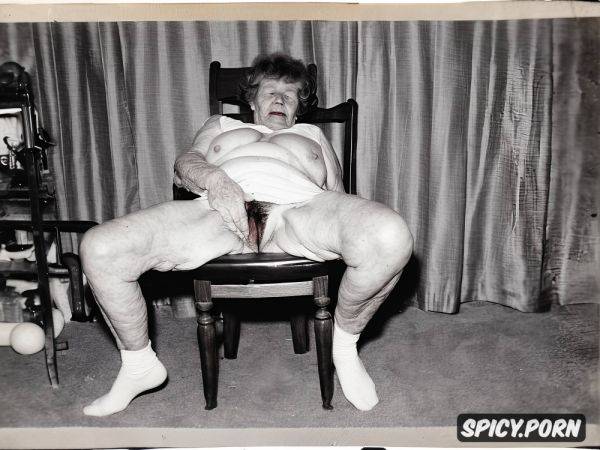 88 year old granny, pale skin, fat, heavy pubic hair, exposing huge gaping vagina - spicy.porn on pornsimulated.com