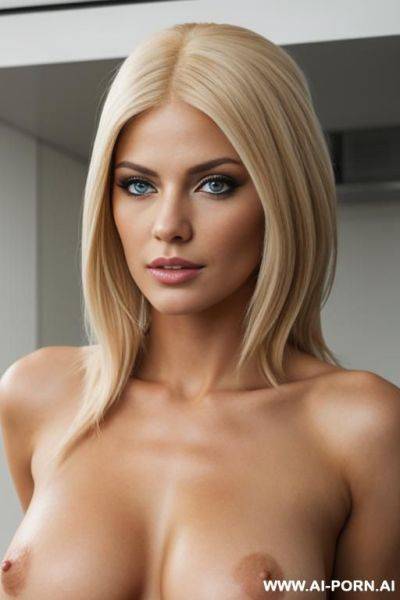 Hood blonde woman, 1, hot, sexy, realistic, looks like real human, naked down half part of her clothes. - ai-porn.ai on pornsimulated.com