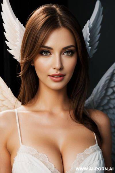Realistic angel with large white wings - ai-porn.ai on pornsimulated.com