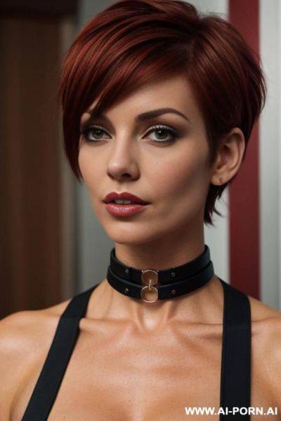 Toned woman. short pixie hair. choker. - ai-porn.ai on pornsimulated.com