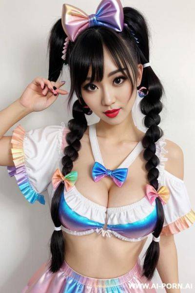 Large breast dark hair woman vivid metallic bows - ai-porn.ai on pornsimulated.com