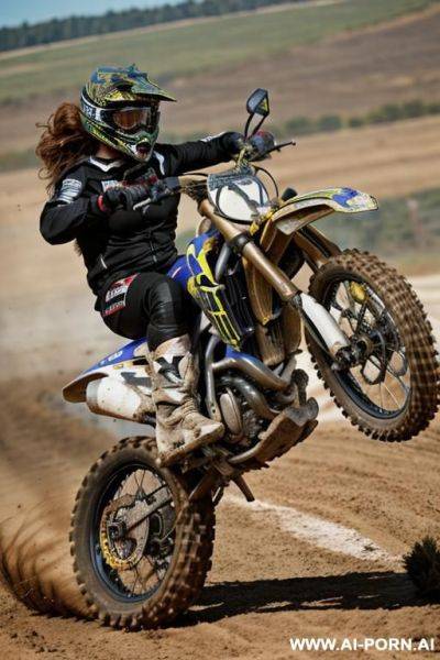 Motorcycles beautiful with full breasts, big ass, blue eyes - ai-porn.ai on pornsimulated.com