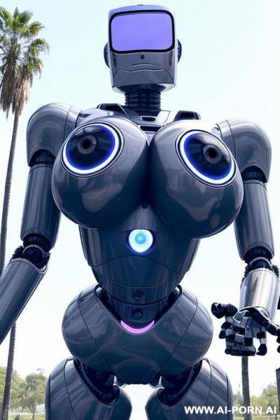 Sexy robo cop, short blonde hair, fully robotic body, (shapely fit body, huge robotic tits:1.3) - ai-porn.ai on pornsimulated.com