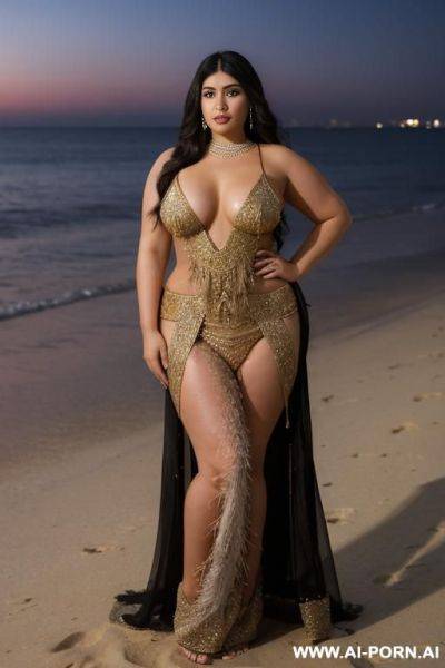 Pretty face chubby naked big ass wide hips full body view oiled at night - ai-porn.ai on pornsimulated.com