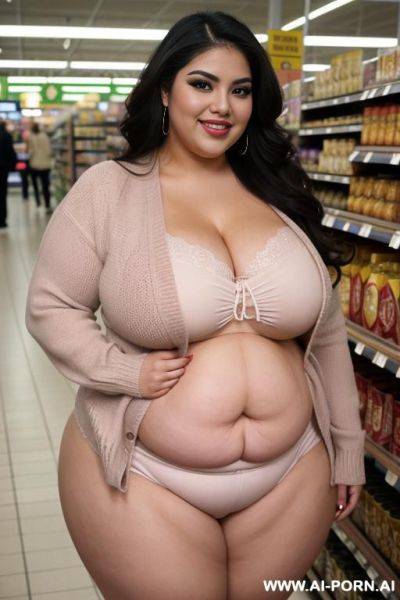 Extremely rotund figure, huge body, gordísima, mexican, chola, supermodel, huge nose, bimbo, eyeliner, blush, eyeshw, plump, extra thicc, wide hips, big smile - ai-porn.ai - Mexico on pornsimulated.com
