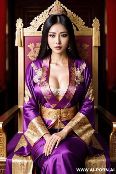 Empress of china, full empress robe, sitting on throne in big palace, her iq is ultra-high, - ai-porn.ai on pornsimulated.com