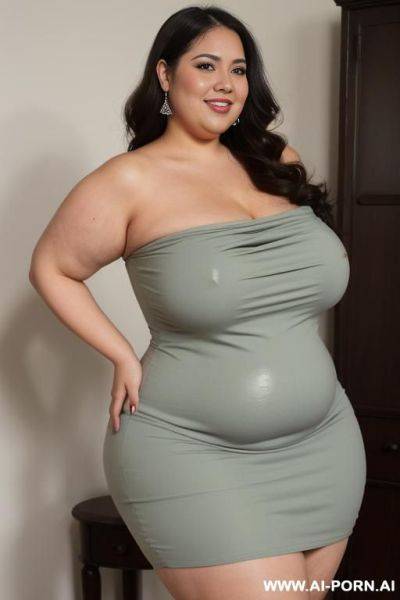 ((obese)) ((pear shaped)) (fat face) (huge thighs) (extra rotund body) (tight dress) long hair - ai-porn.ai on pornsimulated.com