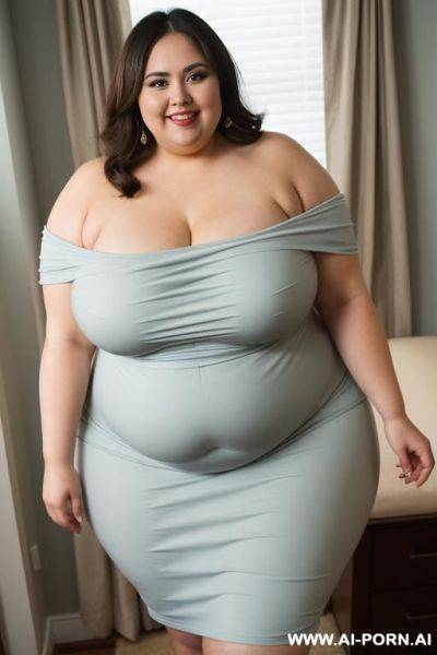 ((obese)) ((pear shaped)) (fat face) (huge thighs) (extra rotund body) (tight dress) - ai-porn.ai on pornsimulated.com
