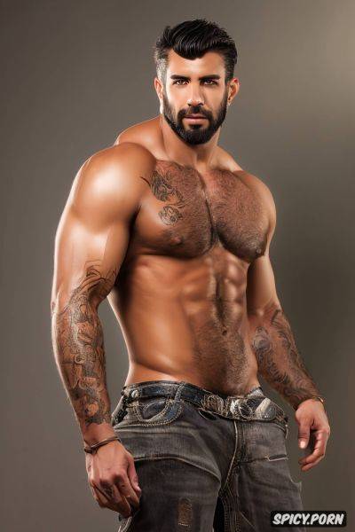 Gay, arab, serious face, macho, dominant pose, hairy, xxl - spicy.porn on pornsimulated.com