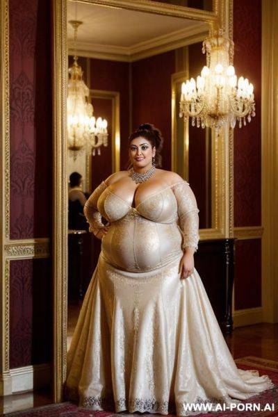 Mexican, supermodel, big eyes, big nose, chicana, chola, totally voluptuous bbw fat woman, huge legs, beautiful dress - ai-porn.ai - Mexico on pornsimulated.com