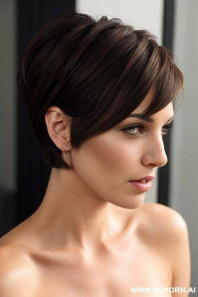Nude woman, short brunette hair, - ai-porn.ai on pornsimulated.com