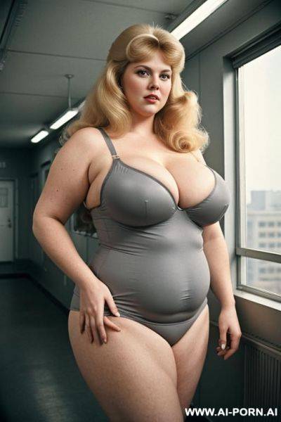 A massively obese woman. with huge tits and a massive belly that hangs down to her knees - ai-porn.ai on pornsimulated.com