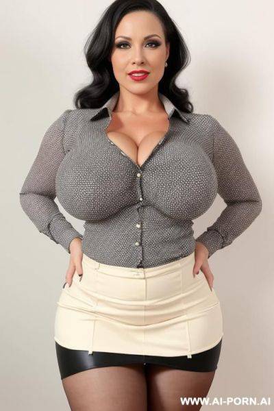 160s. 167. vintage, retro. sexologist. psychologist. 42 years old. american. busty, curvy, huge natural boobs. shirt and skirt. slutty. - ai-porn.ai - Usa on pornsimulated.com