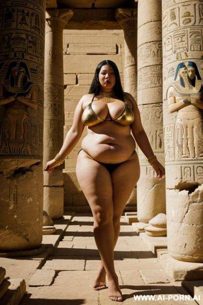 Chubby priestess in a living ancient egyptian temple - ai-porn.ai - Egypt on pornsimulated.com