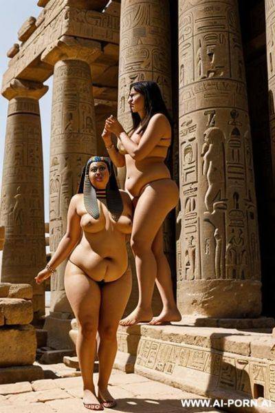 Ancient egyptian chubby priestess in noble egyptian clog faces a chubby naked female temple servant - ai-porn.ai - Egypt on pornsimulated.com