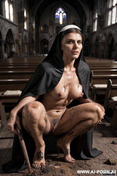 Slutty milf witch, dominant woman, seductive smirk, happy, horny, bossy, energetic, fit, erect nipples, horny, masterpiece, dynamic pose, (hairy armpits), very hairy pussy ((really hairy)) (((hairy more - ai-porn.ai on pornsimulated.com