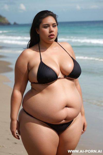 Micro bikini, beach woman, taking a poop - ai-porn.ai on pornsimulated.com