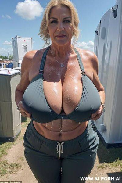 (((huge boobs))), (((massive boobs))), (((huge cleavage))), (((festival))), (((gilf))), (((american))), (((revealing outfit))), (((festival toilets))), (drenched in cum), (((portable toilet))) - ai-porn.ai - Usa on pornsimulated.com