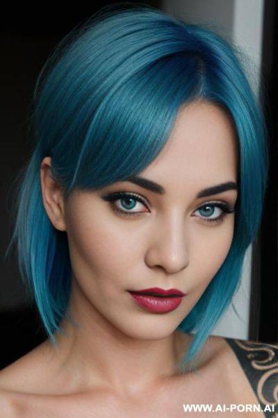 A naked woman with blue hair - ai-porn.ai on pornsimulated.com
