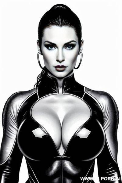 Drawing of a beautiful athletic scifi woman , big boobs, k, highly detailed - ai-porn.ai on pornsimulated.com