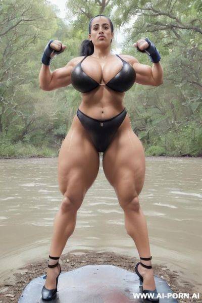 (((realistic look, super realistic))) (((frontal view))) ((sexy beautiful latina milf, perfect milf)) ((black hair, long ponytail hairstyle)) ((perfect beautiful face)) ((sexy beautiful plump lips)) (((curvy - ai-porn.ai on pornsimulated.com