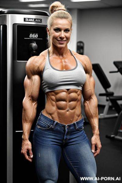 Pecs, biceps, traps, abs, delts, lats, sinewy, nude - ai-porn.ai on pornsimulated.com