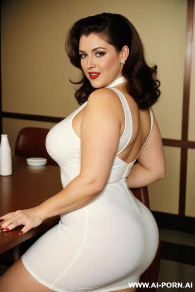 Big booty milf. white. brunette. . thick. chubby. tight black dress. s. medium length hair. voluptuous booty. horny. - ai-porn.ai on pornsimulated.com