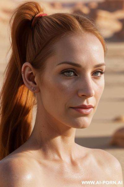 (((frontal direct close-up view straight into the face))) both ears on equely seen direct frontal view ((very very very prominent realistic protruding bigi wide fl-at ears stick out unusually)) - ai-porn.ai on pornsimulated.com