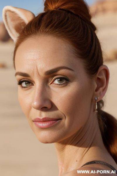 (((direct face closeup picture))) (((looking to the camera))) ((very prominent very protruding big wide ears)) (((extremelly wide big ears))) ((huge protruding ears stick wide out)) - ai-porn.ai on pornsimulated.com