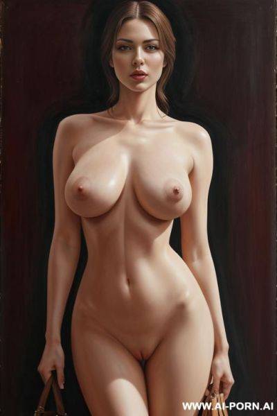 Hyperrealism painting. th century. group of beautiful nude women bag. perfect boobs. perfect pussy. standing full-length view. art. - ai-porn.ai on pornsimulated.com