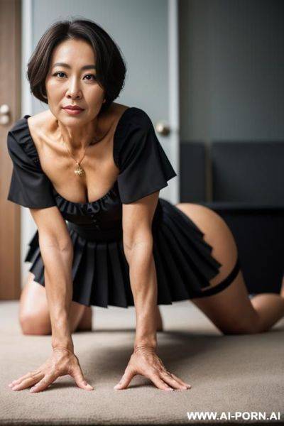 Black toned fit mature woman with very dark skin. naughty cougar milf. (long thick stiff plump erect nipples). belly button pendant. big butt. no clothes. - ai-porn.ai on pornsimulated.com