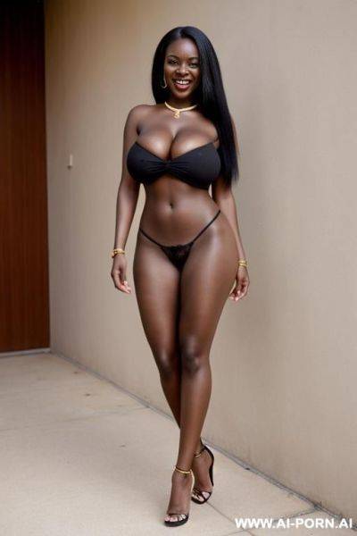Black african with massive boobs nude in skimpy top playing nis - ai-porn.ai on pornsimulated.com