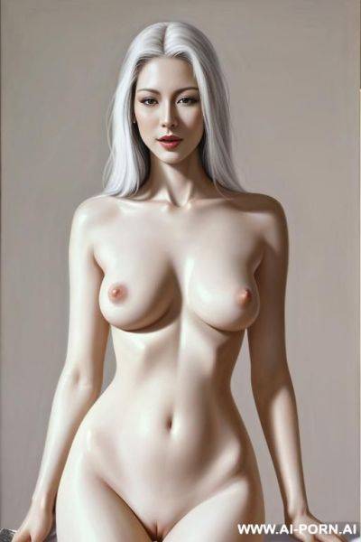 Hyperrealism painting. very beautiful sexy orgazm slight smile face, totally nude perfect body. white skin. in random various sexual poses. in random various places. accessories .full-length view. art. - ai-porn.ai on pornsimulated.com