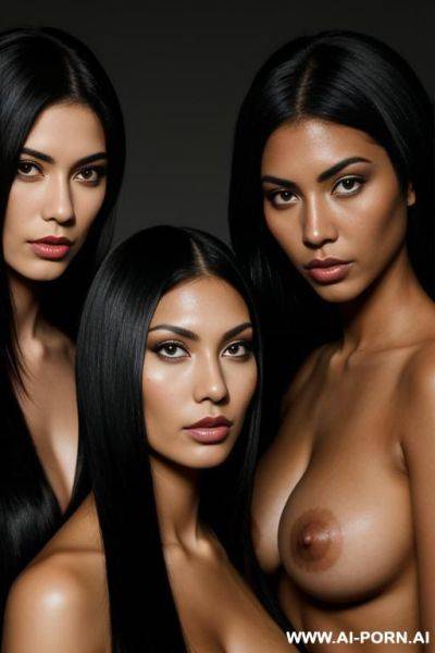 Two women with black hair one american and one native american wearing see through nocturnal - ai-porn.ai on pornsimulated.com