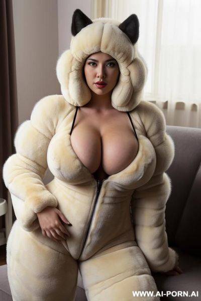 Thick fur body suit, huge fluffy cow furry suit, hairy pussy, hyper inflated loose pussy, ((full furry body suit)), spreading massive pussy, hyper fluffy fur suit, ((hyper overflowing swollen pussy )) - ai-porn.ai on pornsimulated.com