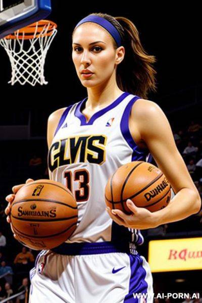 Wnba fever player, white, brunette, covering pussy with basketball, great details, smouldering look - ai-porn.ai on pornsimulated.com
