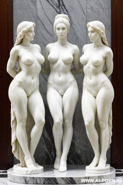 Portrait of multiple gorgeous brazilian bimbos partially transformed into marble statues - ai-porn.ai - Brazil on pornsimulated.com