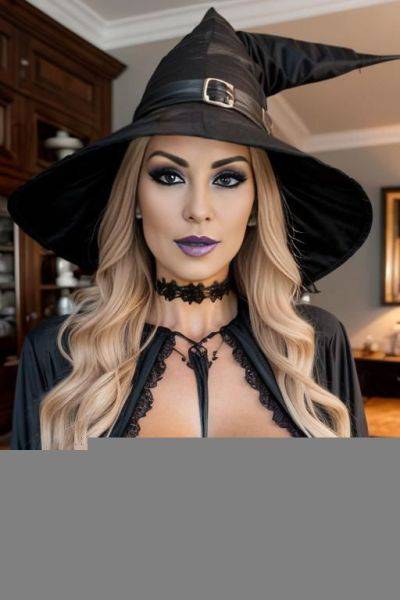 Stunningly beautiful milf, (keep face), (keep body), halloween decor, halloween theme, - ai-porn.ai on pornsimulated.com