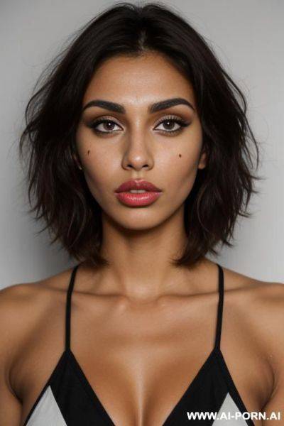 Natural beauty, tanned skin, caucasian spanish mix, pout mouth, full lips, snub nose, big eyes, high cheekbones - ai-porn.ai - Spain on pornsimulated.com