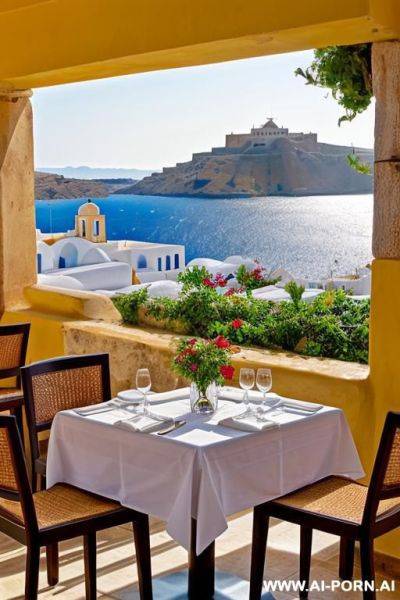 In a restaurant, in greece - ai-porn.ai on pornsimulated.com