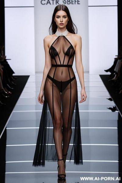 Catwalk transparent dress see through - ai-porn.ai on pornsimulated.com