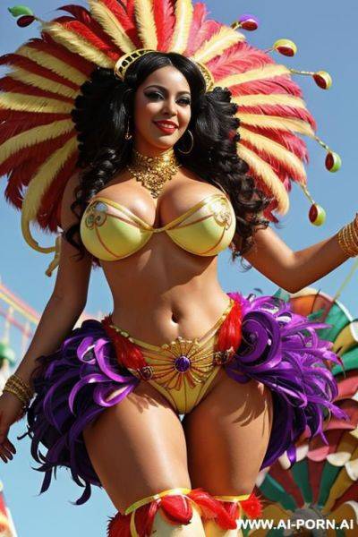 (beautiful brazilian woman) (big hair) (giant breasts) (giant hips) ( waist) (beautiful legs) (beautiful skin) ((realistic)) (((carnival outfit))) (((big bumbum))) - ai-porn.ai - Brazil on pornsimulated.com