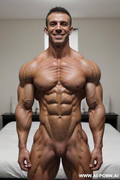 ((most muscular color photo of a nude russian beautiful short strong buff sinewy steroid bodybuilder ifbb woman)), (((most beautiful face with high cheekbones))), (((big bright eyes))), ((erotic eye - ai-porn.ai - Russia on pornsimulated.com
