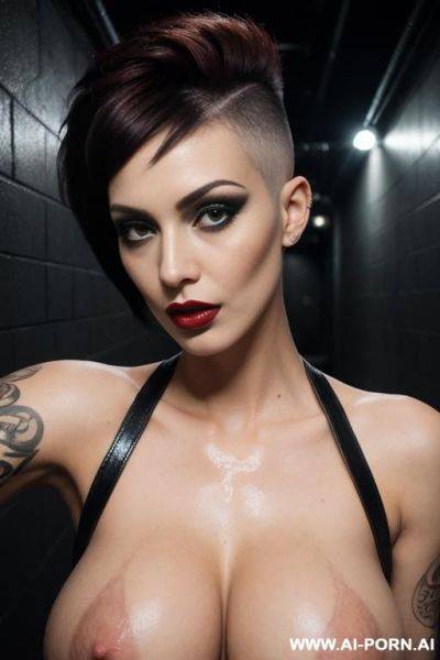 (cum covered body), ((dripping cum)), very beautiful, topless, bare exposed breasts, (cum on face), ((cum on breasts)), ranged group photo, (((many women))), cum on legs, (excessive amounts of cum), heavy makeup, red lipstick, winged eyeliner, - ai-porn.ai on pornsimulated.com