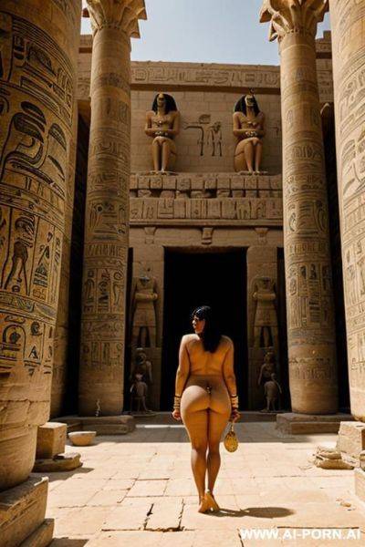 Ancient egyptian chubby naked devote female servant in a egyptian palace surrounded by an ancient egyptian pharao and his wife - ai-porn.ai - Egypt on pornsimulated.com